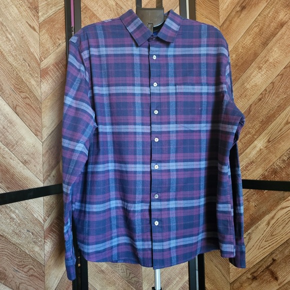 APT. 9 XXL Mens Premier Flex Plaid Untucked Fit Button Up Shirt - Picture 1 of 6